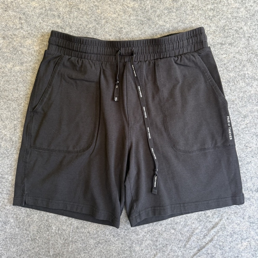 Pair of Thieves Shorts‎ Mens Small Black Drawstring Athletic Casual Relaxed Gym